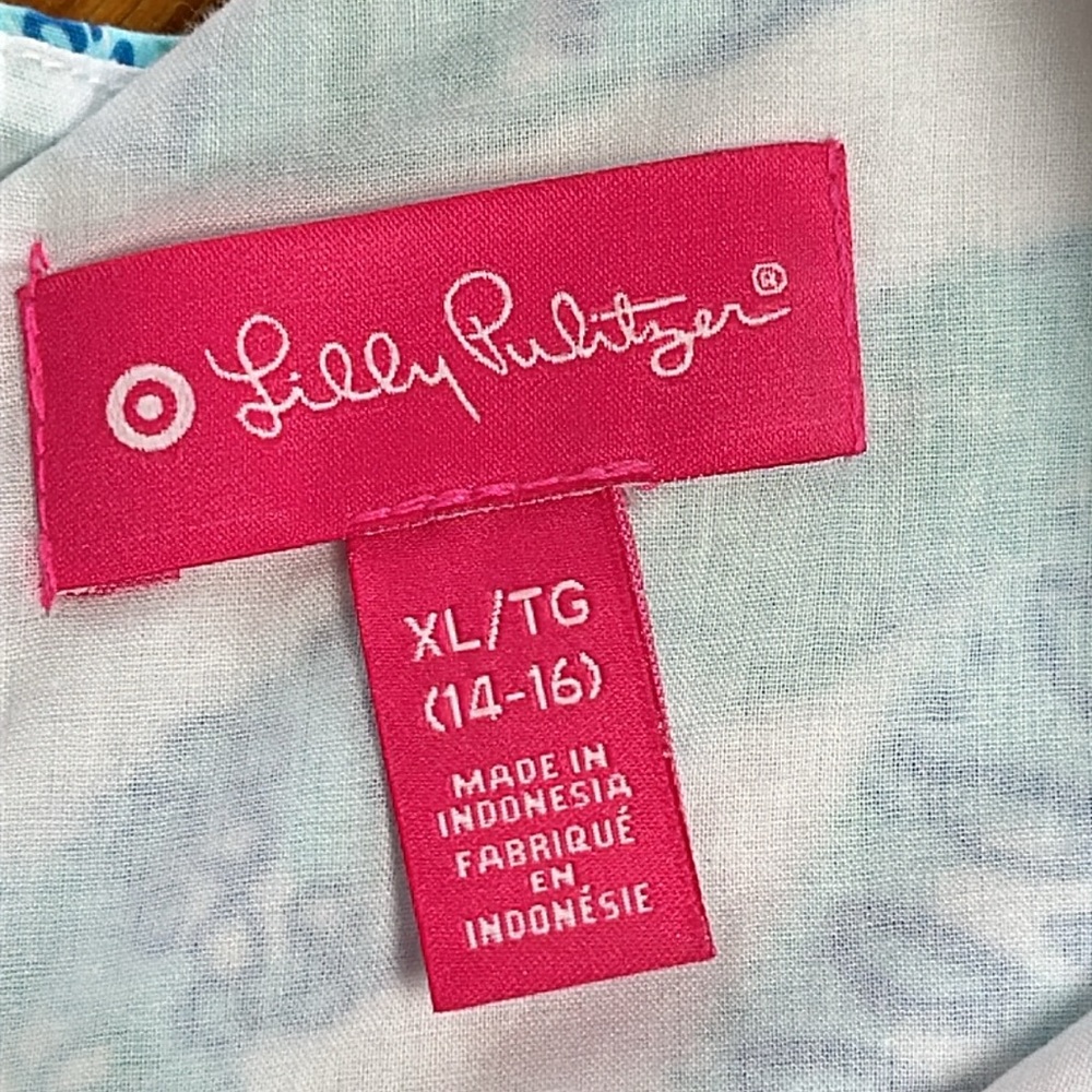 Lilly Pulitzer seashell print shift dress. Girls Size XL, 14-16.  Lined. - Picture 3 of 14